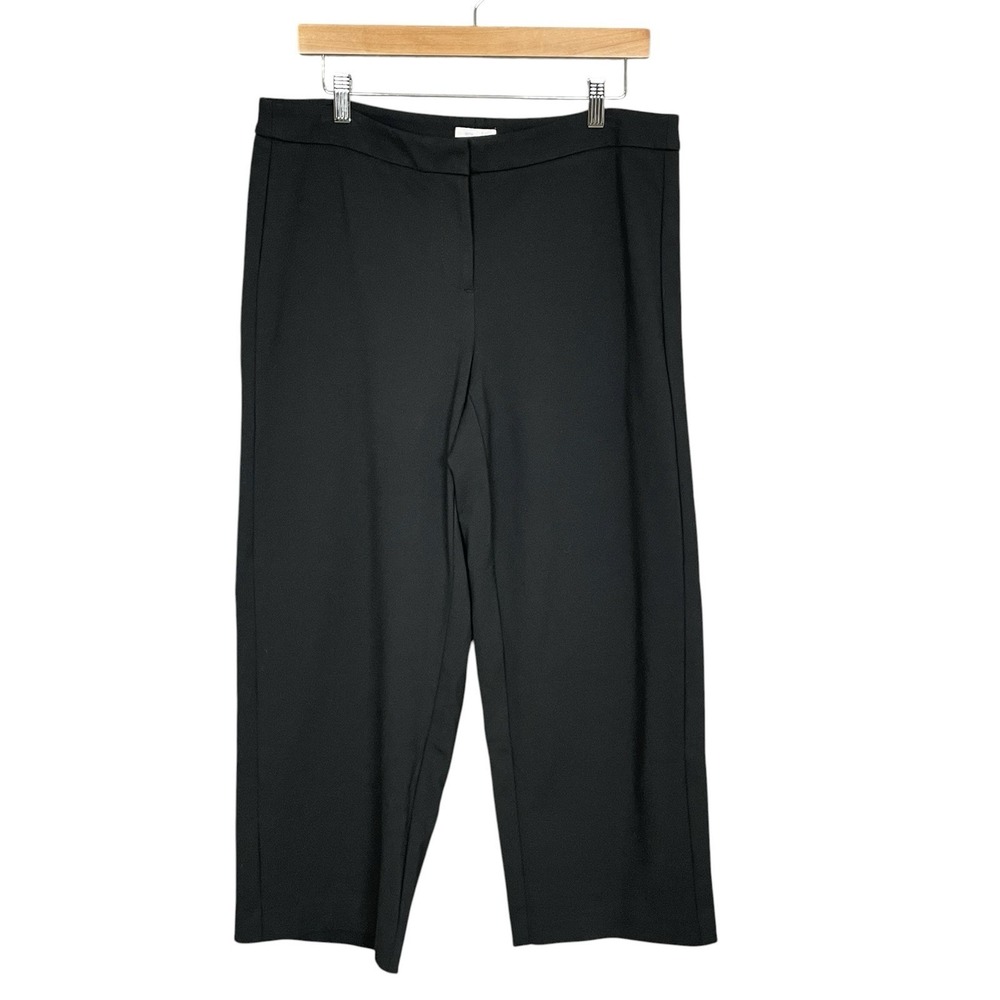 J Jill Womens Black Ponte Knit Cropped Pants Size 12 Minimalist Office‎ Stretch